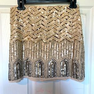 Gold sequin skirt